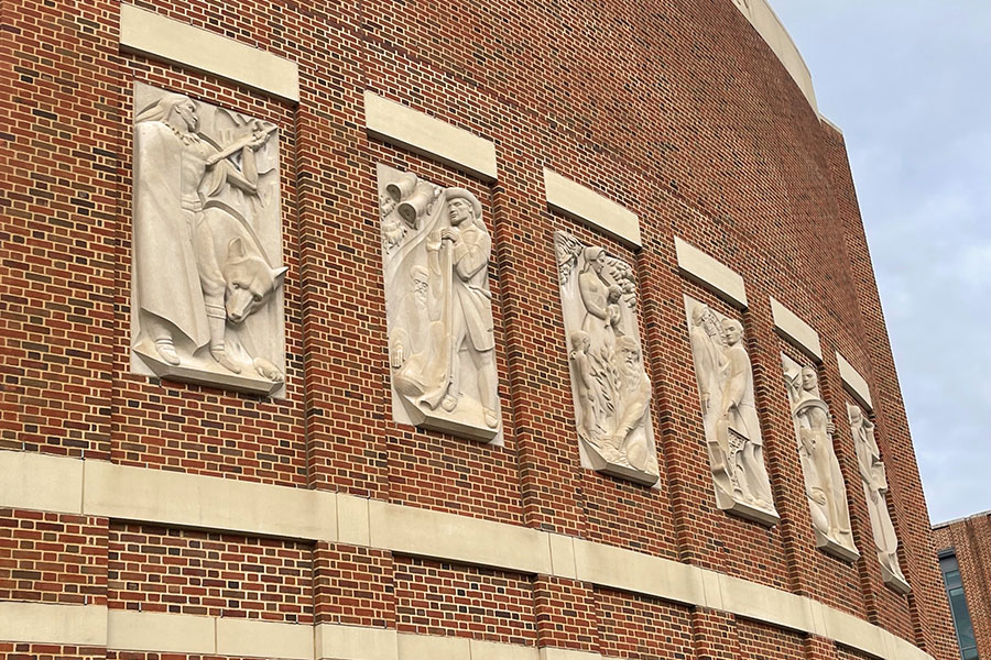 Ohio Union relief sculptures